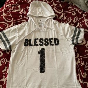 On Fire ‘Blessed 1’ hooded shirt